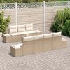 vidaXL Tuin Sofa Set met kussen 8 pcs Beige en Cr&egrave;me poly rattan