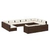 vidaXL 13-delige Loungeset met kussens poly rattan bruin