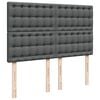 vidaXL Boxspring met matras stof donkergrijs 140x190 cm