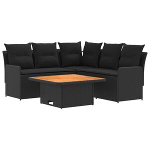 vidaXL Meubelsets 4 st Zwart PE Rattan