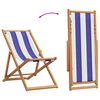 vidaXL Strandstroelen 2st inklapbaar stof en massief hout blauw en wit