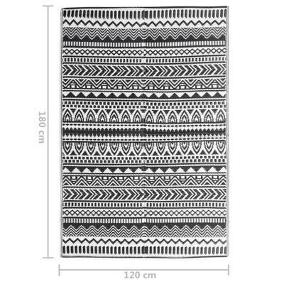 vidaXL Buitenkleed 120x180 cm polypropeen zwart