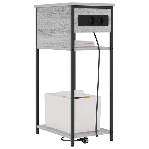 vidaXL Nachtkastje Grijs Sonoma 41 x 28 x 76 cm Bewerkt hout