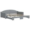 vidaXL Slaapbank met onderschuifbed 100x190 cm stof lichtgrijs