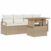 vidaXL Tuin Sofa Set 5 st Beige Poly riet