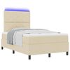 vidaXL Boxspring bed met matras met LED Cr&egrave;me 120 x 190 cm Stof