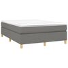 vidaXL Boxspring met matras stof donkergrijs 140x200 cm