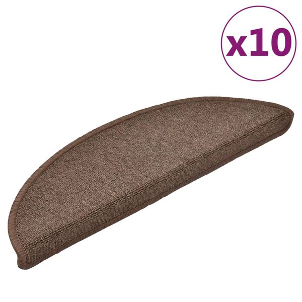 vidaXL Trapmatten 10 st 56x17x3 cm Koffiebruin Halfrond