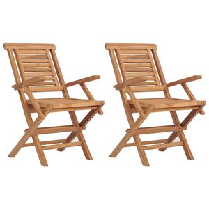 vidaXL Opklapbare stoelen, 2 stuks, 56x63x90 cm, massief teakhout