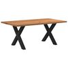 vidaXL Eettafel rechthoekig 180x100x74 cm massief eikenhout lichtbruin