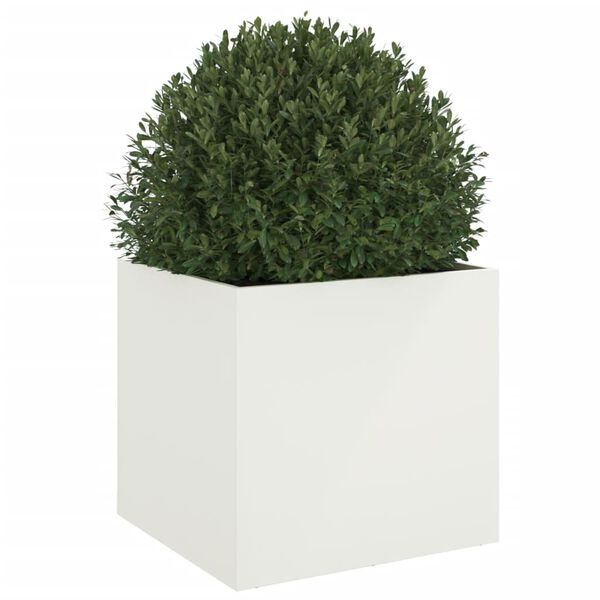 vidaXL Plantenbak 49x47x46 cm staal wit