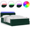 vidaXL Ottoman bed met matras en LED's 140x200cm fluweel donkergroen