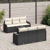 vidaXL Tuin Sofa Set 7 pcs Zwart en Crème Poly rattan, staal en glas