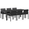 vidaXL Tuin eettafelset 7 st Zwart poly rattan
