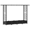 vidaXL Verhoogd Bed met Trellis en Dak Zwart 203 x 40 x 123 cm PP