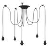 vidaXL Hanglamp met 5 lamphouders E27 metaal zwart