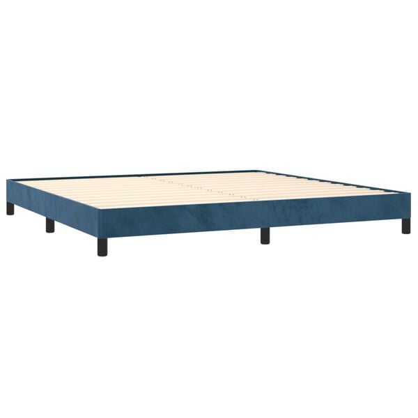vidaXL Bedframe zonder matras 200x200 cm fluweel donkerblauw
