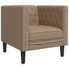 vidaXL 3-delige Loungeset Chesterfield-stijl kunstleer cappuccinokleur