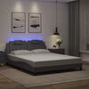 vidaXL Bedframe "Viana" met LED zonder matras grijs 160x200 cm
