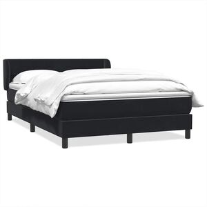 vidaXL Boxspring met matras fluweel zwart 160x210 cm
