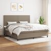 vidaXL Boxspring met matras stof taupe 200x200 cm
