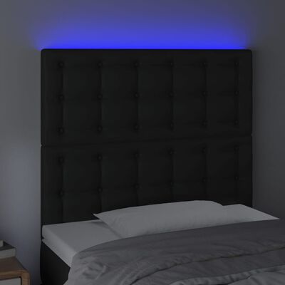 vidaXL Hoofdbord LED 90x5x118/128 cm kunstleer zwart