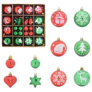 vidaXL Kerstbal Set 40 st Rood en Groen &Oslash; 6 cm Kunststof LED's