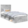 vidaXL Bedframe met hoofdeinde Beton 90 x 200 cm Massief grenenhout