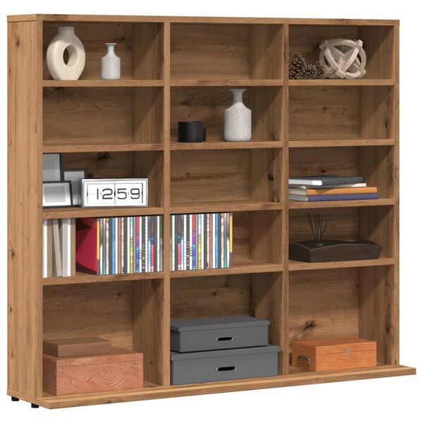 vidaXL Cd-kast 100x23x89,5 cm bewerkt hout artisanaal eikenkleurig