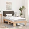 vidaXL Bedframe met Gevoerd Hoofdgedeelte Taupe 100 x 200 cm