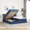 vidaXL Ottoman bed met matrassen 200x200cm stof blauw
