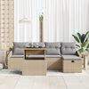 vidaXL Tuin Sofa Set 6 pcs Beige poly rattan