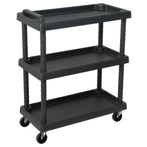 vidaXL Gereedschapswagen 3-laags 75x37,5x92 cm polypropeen zwart
