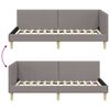 vidaXL Hoekbedframe met hoofdeinde Taupe 90 cm x 190 cm Fluweel