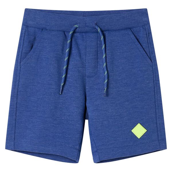 Kindershorts met trekkoord 128 gem&ecirc;leerd blauw