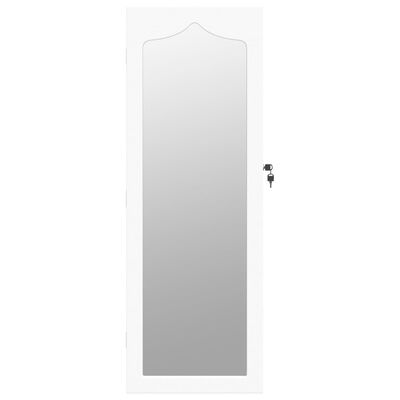 vidaXL Sieradenkast met spiegel wandgemonteerd 37,5x10x106 cm wit