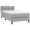 vidaXL Boxspring met matras stof lichtgrijs 100x200 cm
