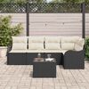 vidaXL Tuin Sofa Set met kussen 6 pcs Zwart Poly riet