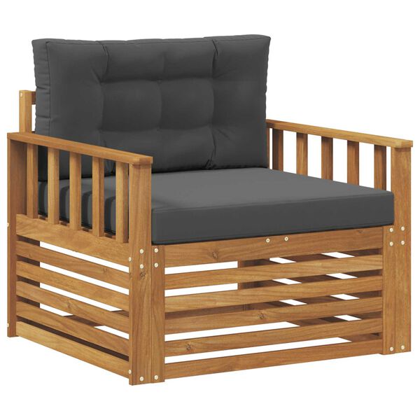 vidaXL Buiten bankenset Massief Acaciahout en Polyester Naturel