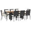 vidaXL 9-delige Tuinset poly rattan zwart