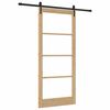vidaXL Schuifdeur Naturel 93 x 211 cm Massief grenenhout en glas