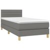 vidaXL Boxspring met matras stof donkergrijs 90x190 cm
