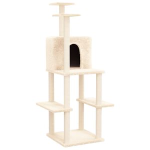 vidaXL Kattenmeubel met sisal krabpalen 144,5 cm cr&egrave;mekleurig