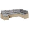 vidaXL Bankstel met kussen 9 pcs poly rattan