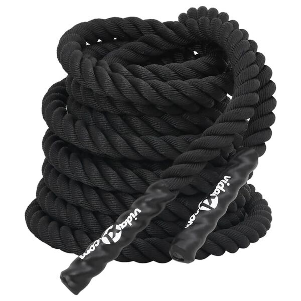 vidaXL Battle Rope Zwart 15 m 11 kg Polyester