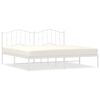 vidaXL Bedframe met hoofdbord metaal wit 193x203 cm