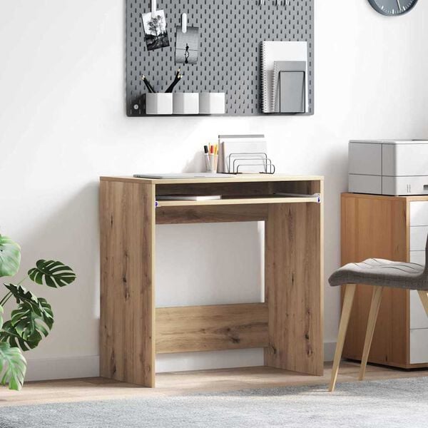 vidaXL Bureau artisanaal eikenkleurig 77,5 x 43 x 79 cm Bewerkt hout