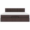 vidaXL Ottoman bed met matras en LED's 160x200cm stof donkerbruin