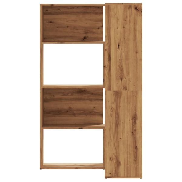 vidaXL Boekenkast 4-laags hoek 85x85x140 cm hout artisanaal eikenkleur
