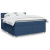 vidaXL Boxspring met matras stof blauw 180x200 cm